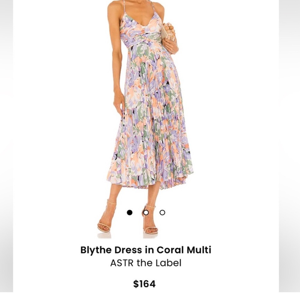 ASTR the label Blythe in coral multi strap midi dress